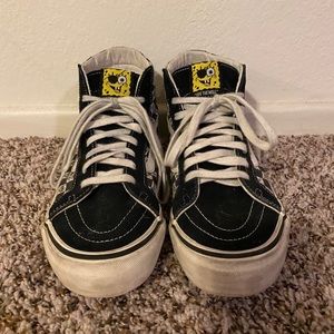 Spongebob Squarepants high top Vans shoes size M8